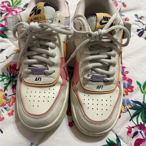 Nike Women’s Air Force 1 Shadow Sneakers - Pink, Lavender, Peach - Picture 2 of 2